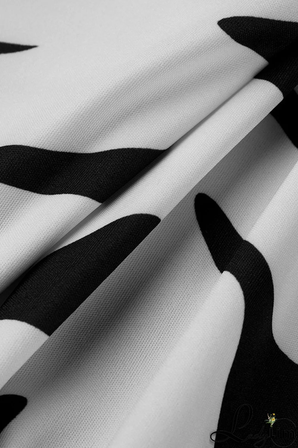 Black Sexy Print Split Joint Buckle Turndown Collar One Step Skirt Dresses