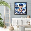 (US Local)Paint By Numbers Kit On Canvas DIY Oil Art Seaside Boy and Dog Picture Home Decor40x40cm