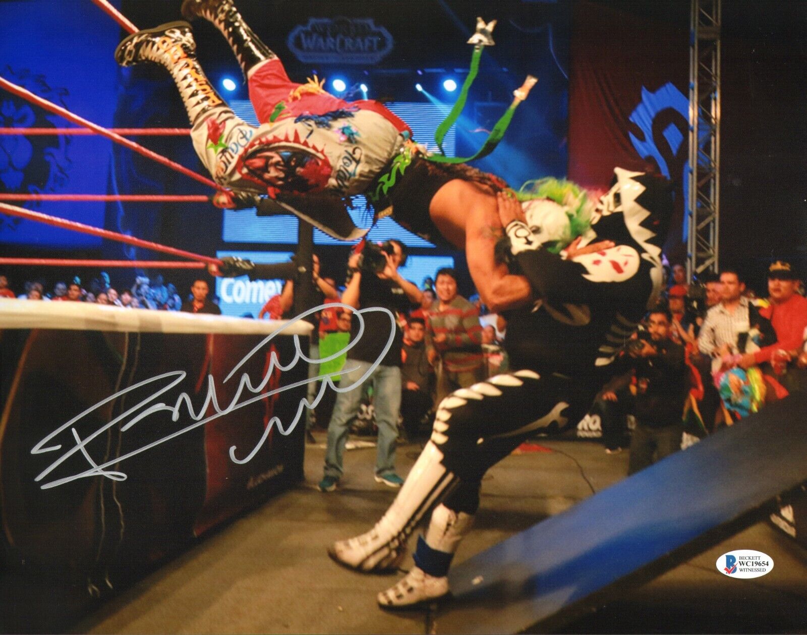 Psycho Clown Signed 11x14 Photo Poster painting BAS COA CMLL AAA Lucha Libre Picture Autograph 4