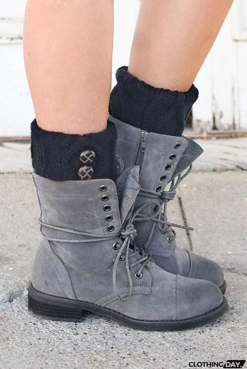 Tortoise Shell Button Boot Cuffs