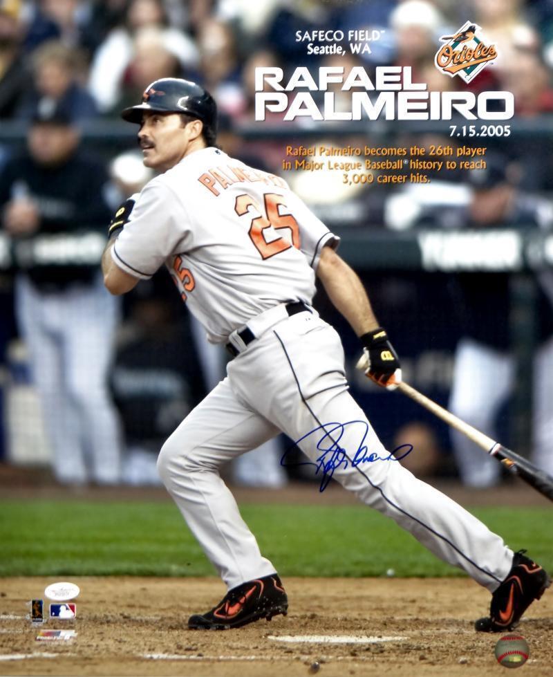 Rafael Palmeiro Autographed Orioles 16x20 3000 Hit PF Photo Poster painting- JSA Witness Authent