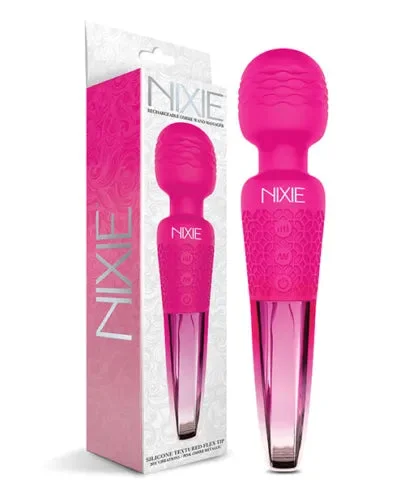 pornhint Pornhint Nixie Pink Ombre Metallic Rechargeable & Flexible Silicone Wand Massager, New