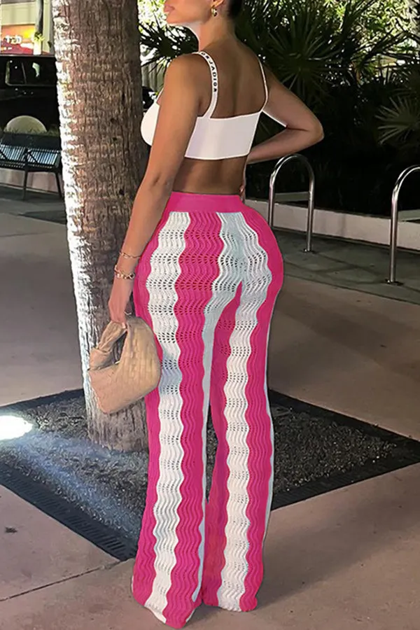 High Waisted Wide Leg Knit Pants main image 0