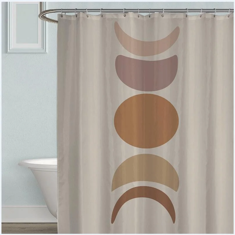 Morandi Simple Strokes Shower Curtain 100% Polyester Simple Korean Style Shower Curtain Bathroom Set Waterproof Shower Curtain