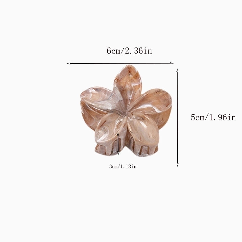 Women’s Minimalist Floral Plastic Resin Stoving Varnish Hair Claws