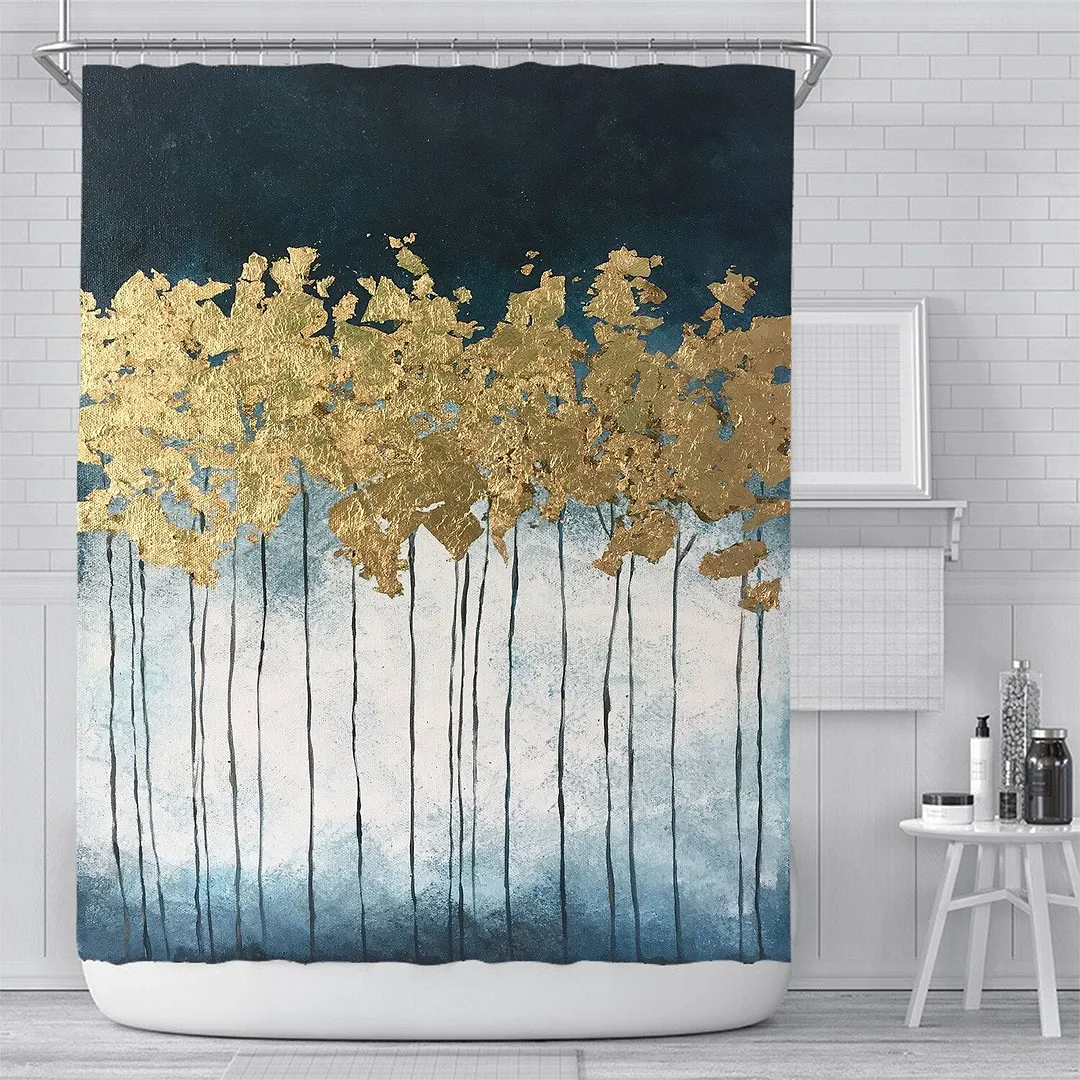 3D Nordic Style Art Painting Bath curtain Waterproof Shower Curtains Geometric Bath Screen Printed Curtain for Bathroom Navidad