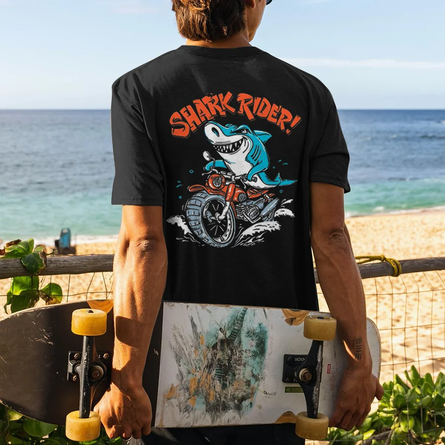 Shark Rider Printed Men's T-shirt