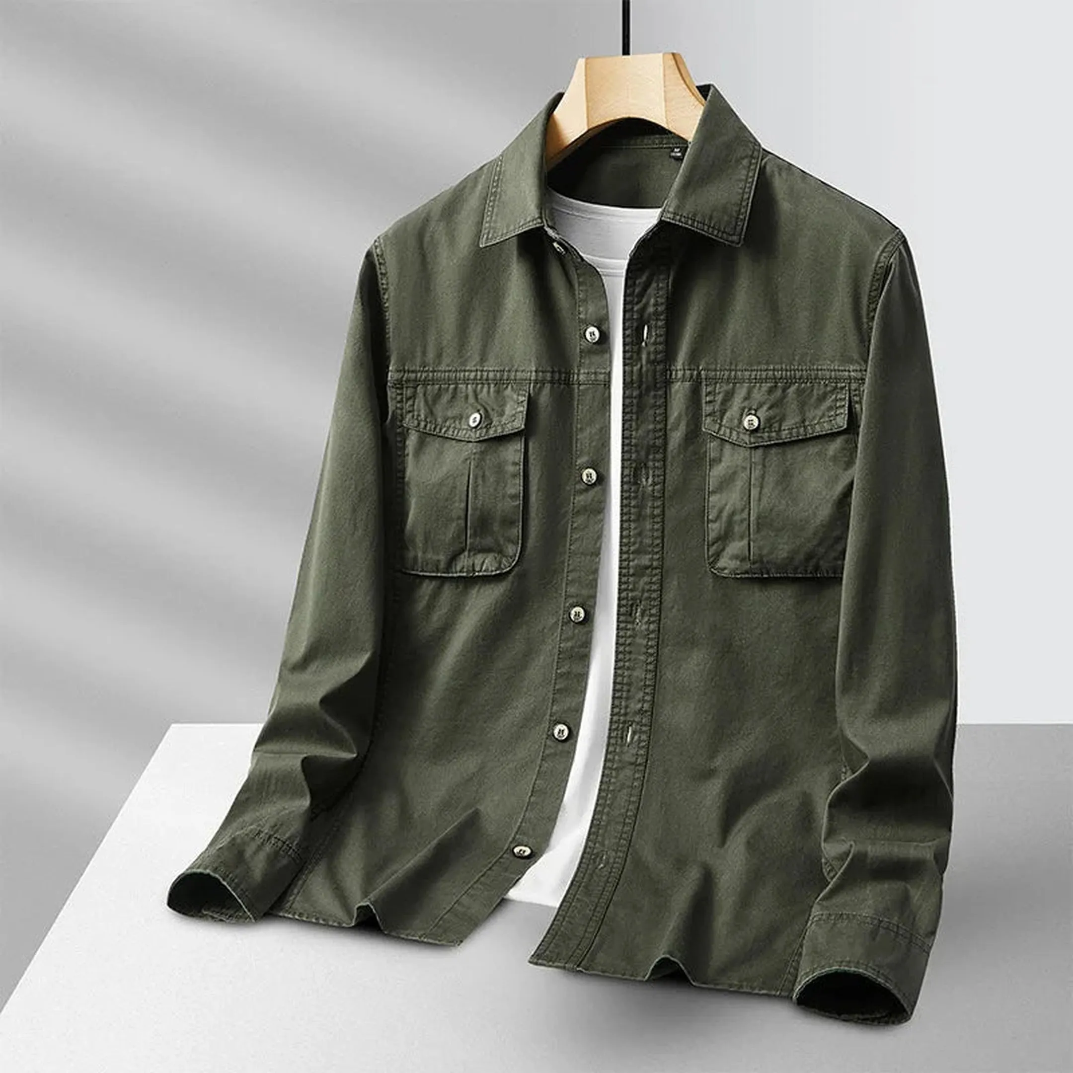 Men's Cotton Military Overshirt &ndash; Utility Field Shacket