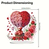 Love rose hot air balloon-Single Side Drill-5D DIY Craft Ornament