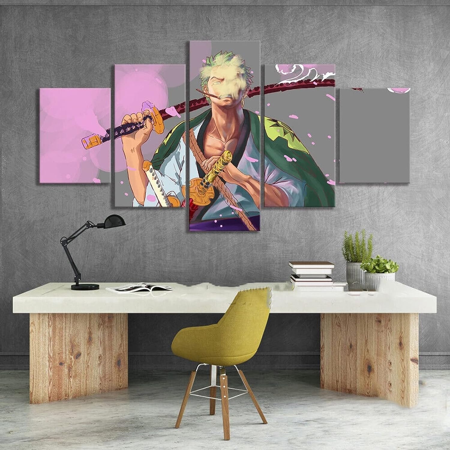 GUOGUAN Prints On Canvas Artwork One Piec Zor Anime 1 Piece Samurai Sword 5 Piece Hd Wallpapers Art Canvas Print Modern Poster Modular Art Painting Living Room Home Decor Prints Poster