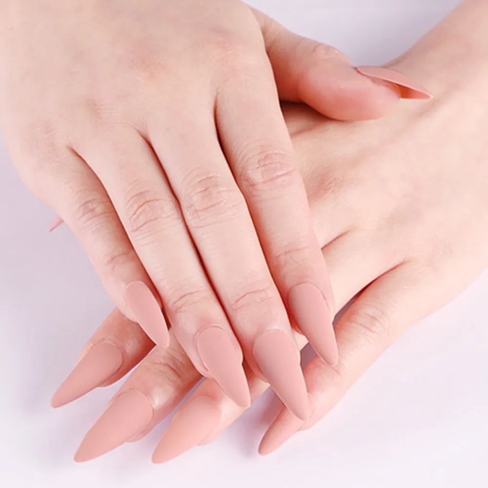 24Pcs Press On Matte Ballerina Coffin Fake Nails With Design Artificial False Nails DIY Finger Tips Manicure Tool-Nail Inspo