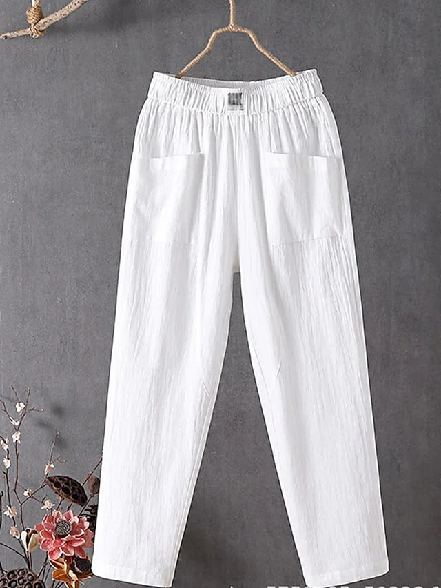 Women's ChinosCotton Linen / Cotton Blend Pants  socialshop