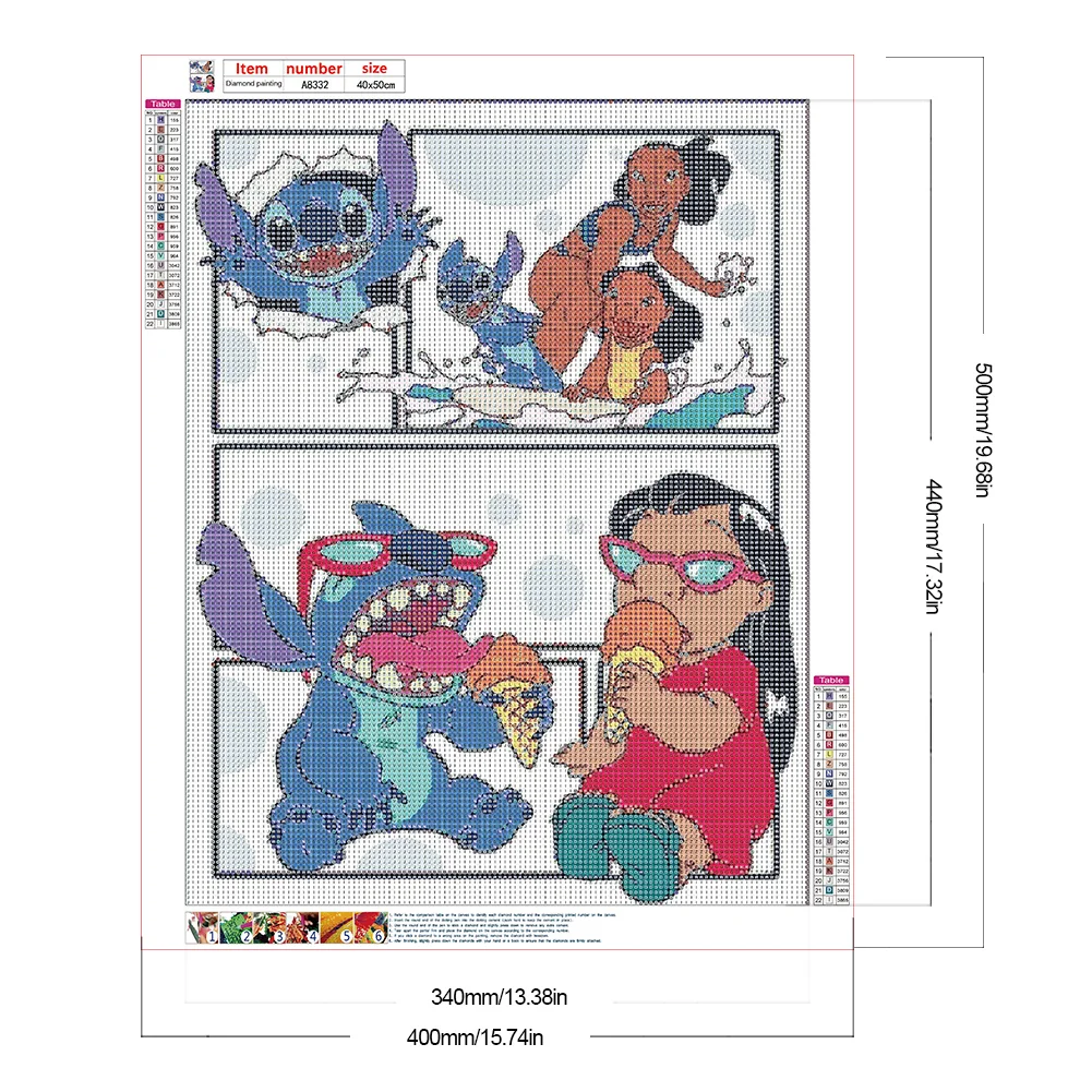 Full Round Diamond Painting 40*50cm - Stitch