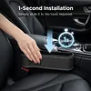 PU Leather Car Seat Organizer with Cup Holders 2 Hooks Auto Console Side Storage Box Universal Fit for Phone Sunglasses Accessories (Black 1Set)