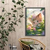 (40*60cm)Cat with Umbrella - Full Round Drill Diamond Painting