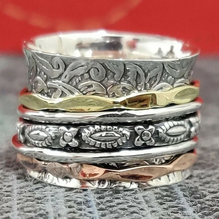 Sterling Silver Retro Pattern Bohemian Ring