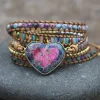 Colorful Multi Gemstone Crocheted Wristband Accessories
