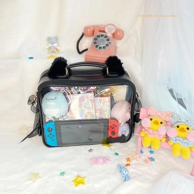 Cute Hamster Cat Ear Transparent JK Uniform Dolls Backpack SS0759
