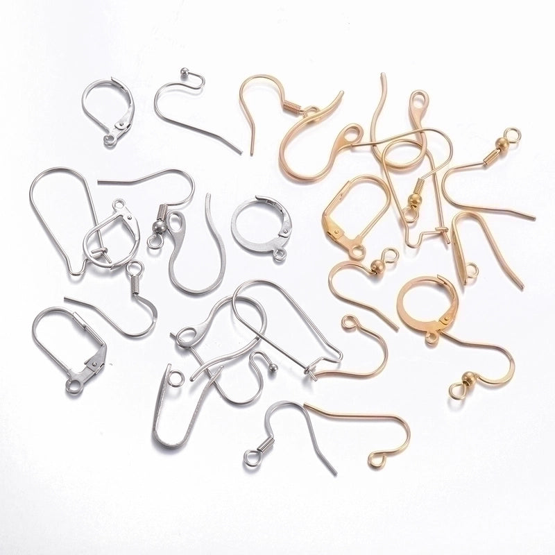 100 PCS/Package Stainless Steel Solid Color Hook Earring Findings Minimalist