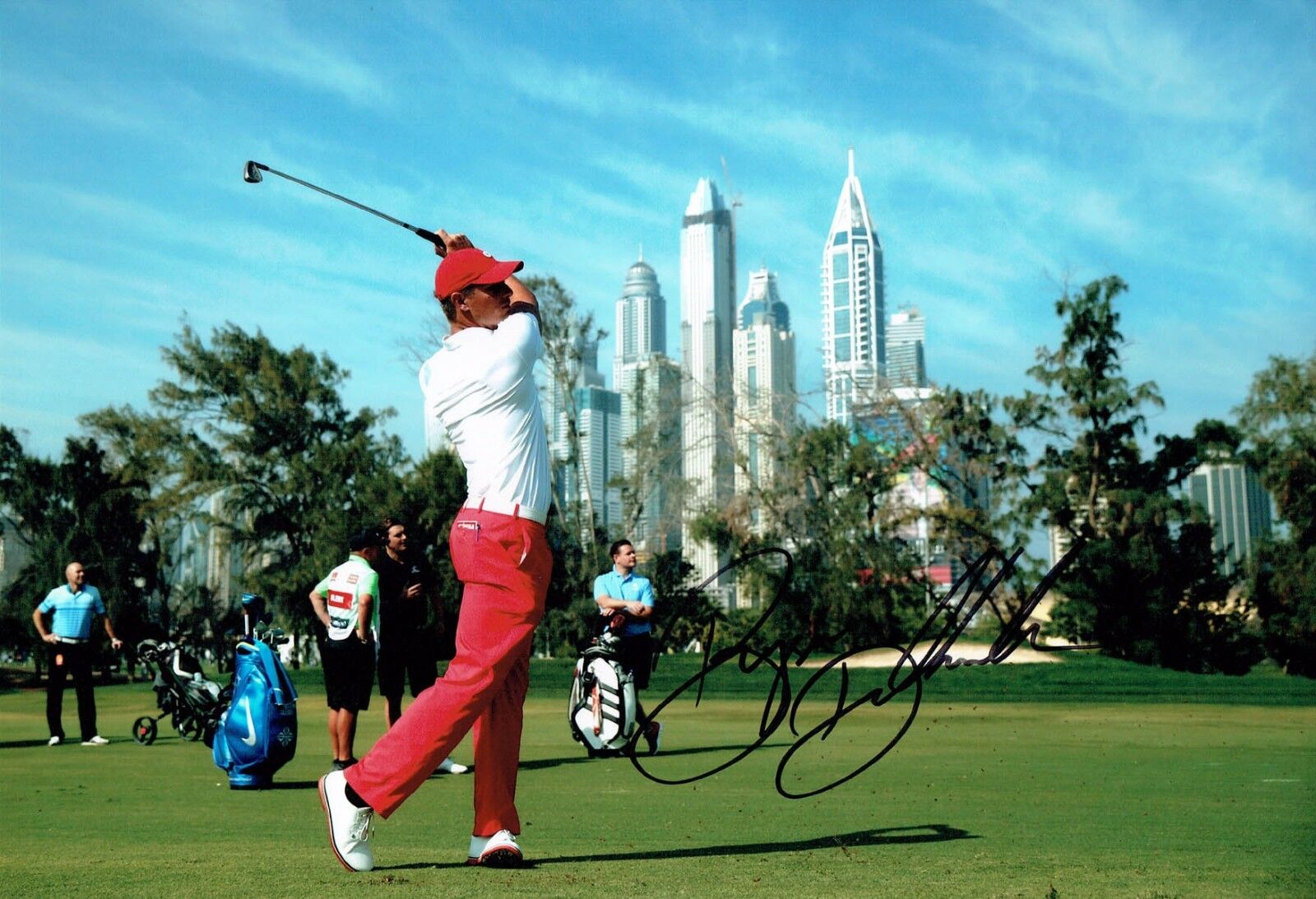 Bryson DeCHAMBEAU 2017 SIGNED Autograph 12x8 Photo Poster painting 4 AFTAL COA Golf USA Golfer