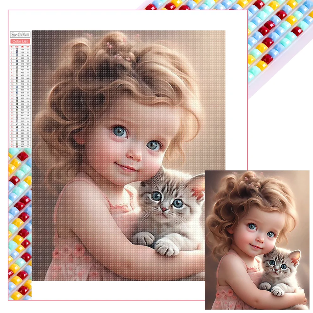 Full Square Diamond Painting - Young Girl(Canvas|35*45cm)