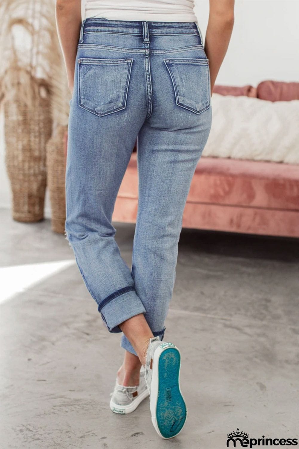 Bleach Splatter Boyfriend Straight Jeans