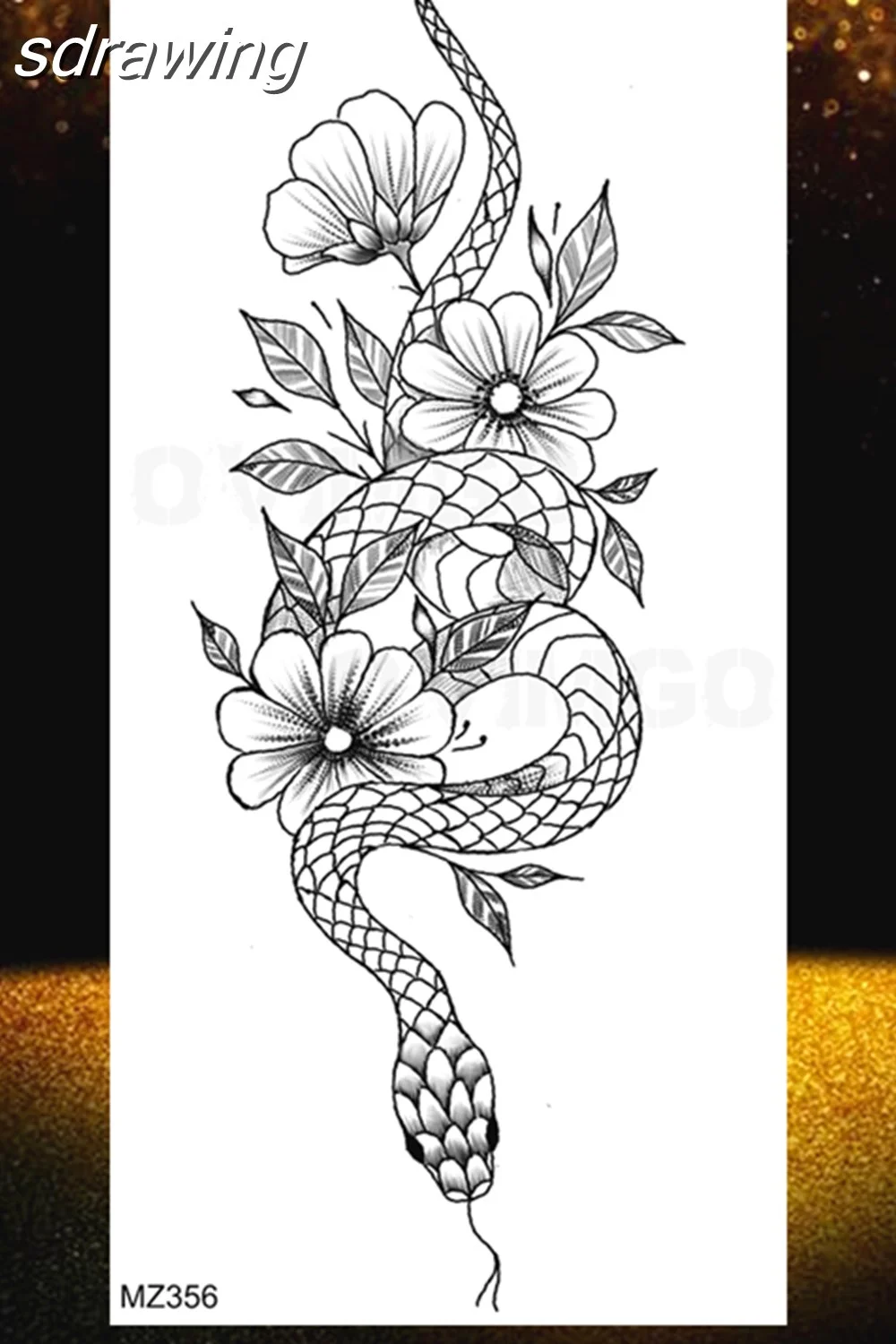  Black Rose Flower Temporary Tattoos Fake Waterproof Tatoo Body Art Arm Leg Floral Peony Bloosom Tattoo Stickers Makeup 928-0