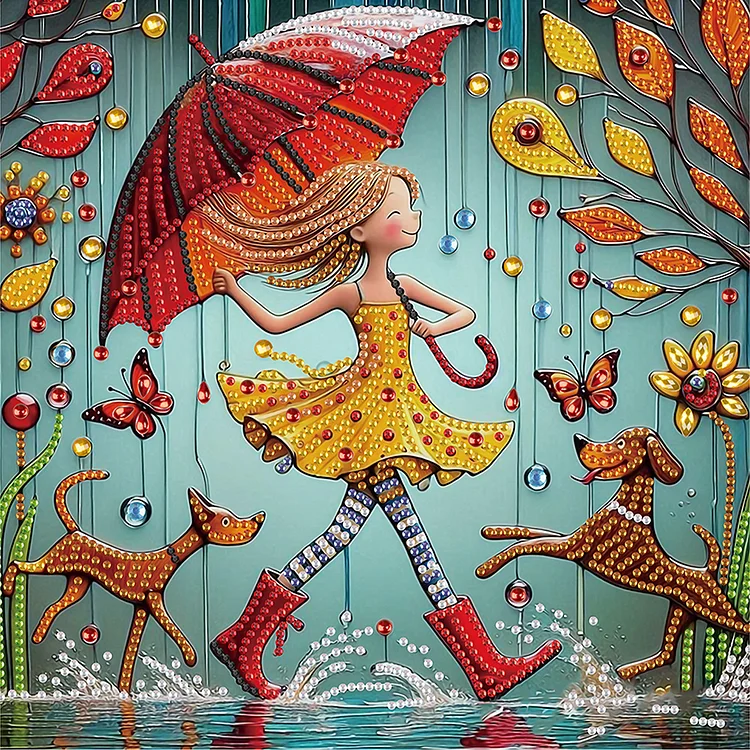 Girl - Partial Drill - Special Diamond Painting(30*30cm)