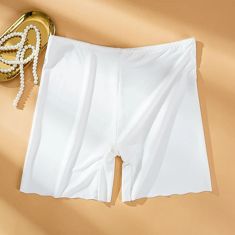 Women Safety Short Pants Summer High Waist Ice Silk Cool Elasticity Soft Panties Plus Size Seamless Boxers for Women Underwear