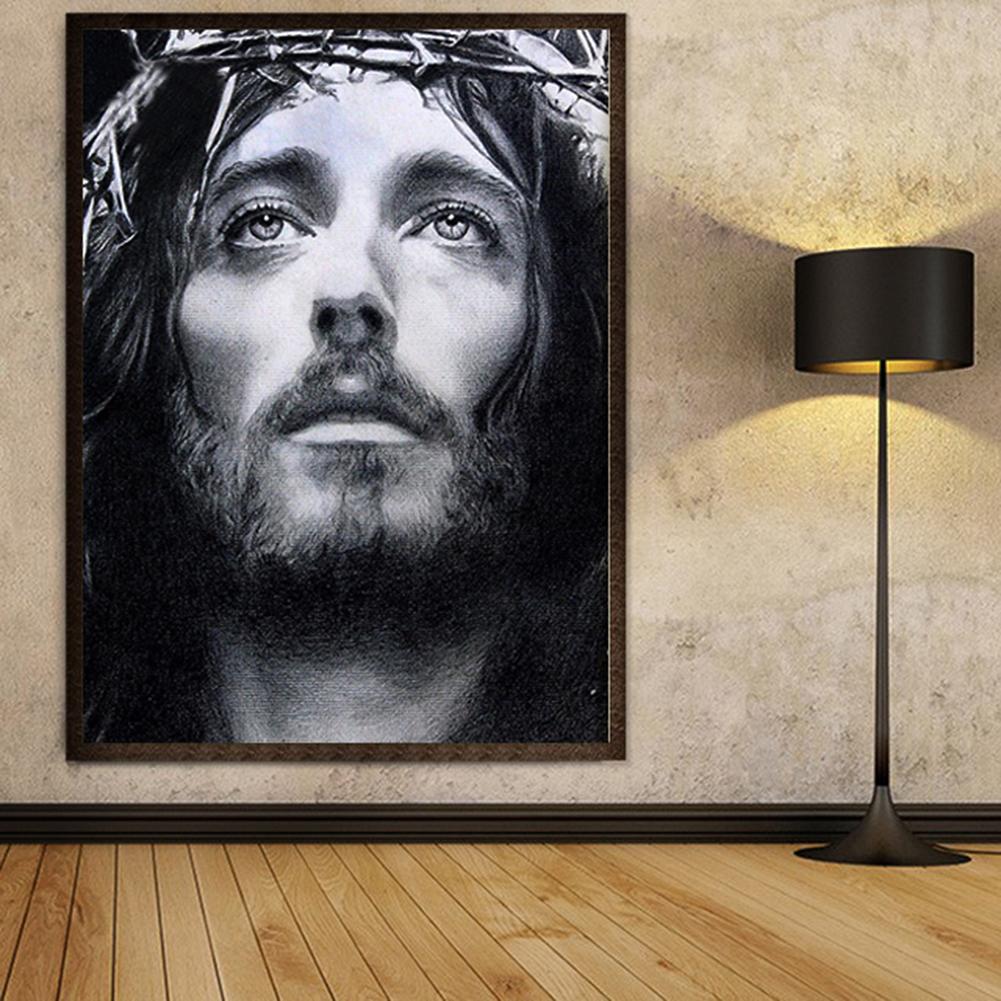 Diamond Painting - Full Round - Jesus Black And White