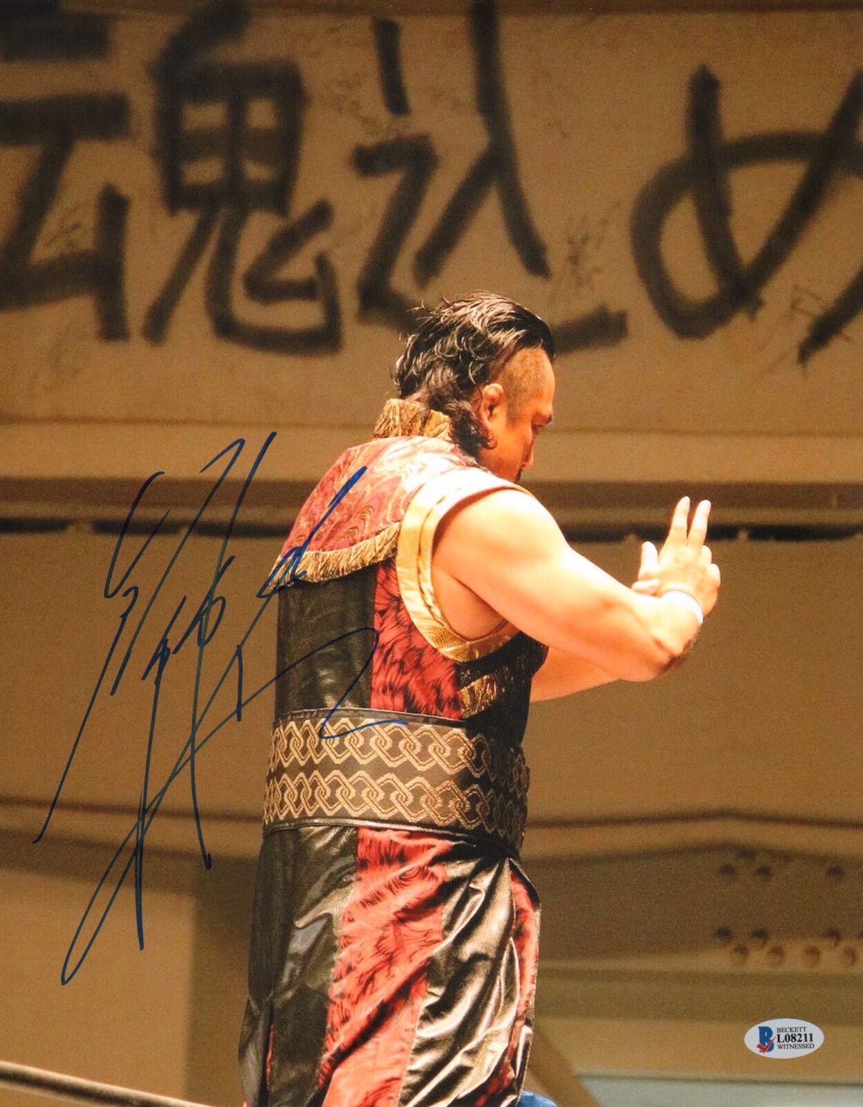 Hirooki Goto Signed 11x14 Photo Poster painting BAS COA New Japan Pro Wrestling Picture Auto'd 6