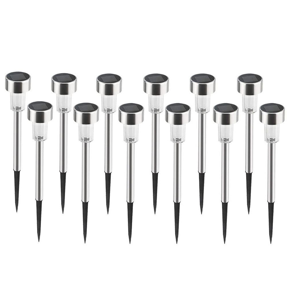 

LED Solar Light Stainless Steel Ground Plug-in Iron Lamp Garden Path Decor, 501 Original