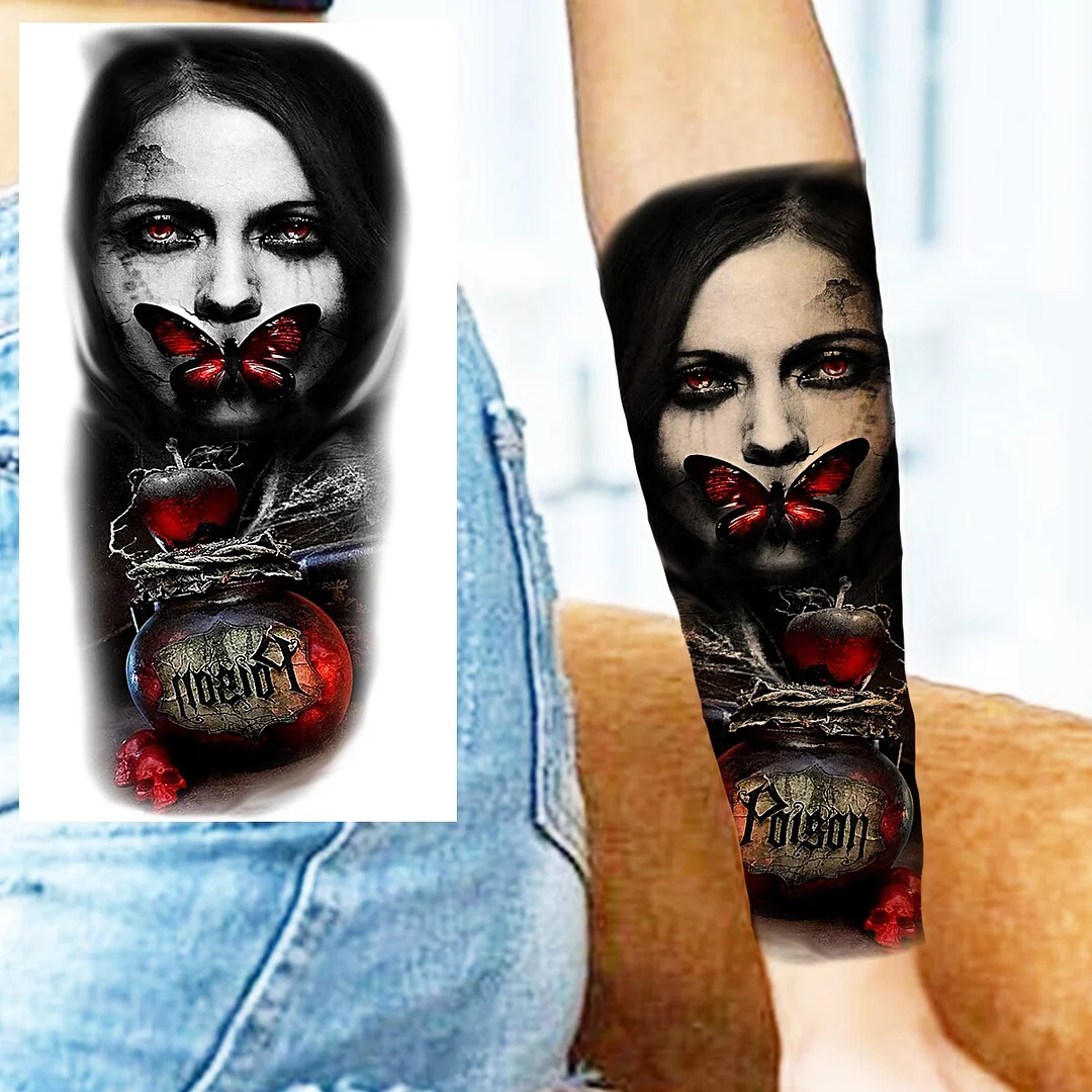 Sdrawing Praying Cross Temporary Tattoos For Men Adults Realistic Wolf Tiger Compass Skull Fake Tattoo Sticker Forearm Tatoos Arm