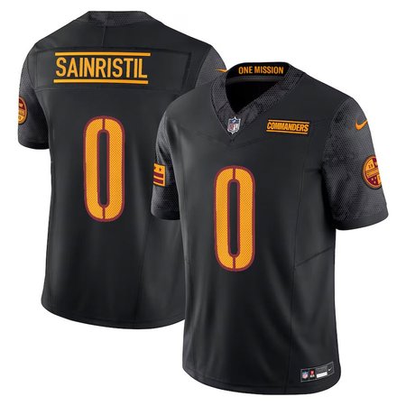 Men's Washington Commanders #0 Mike Sainristil  Black F.U.S.E. Vapor Limited Stitched Football Jersey