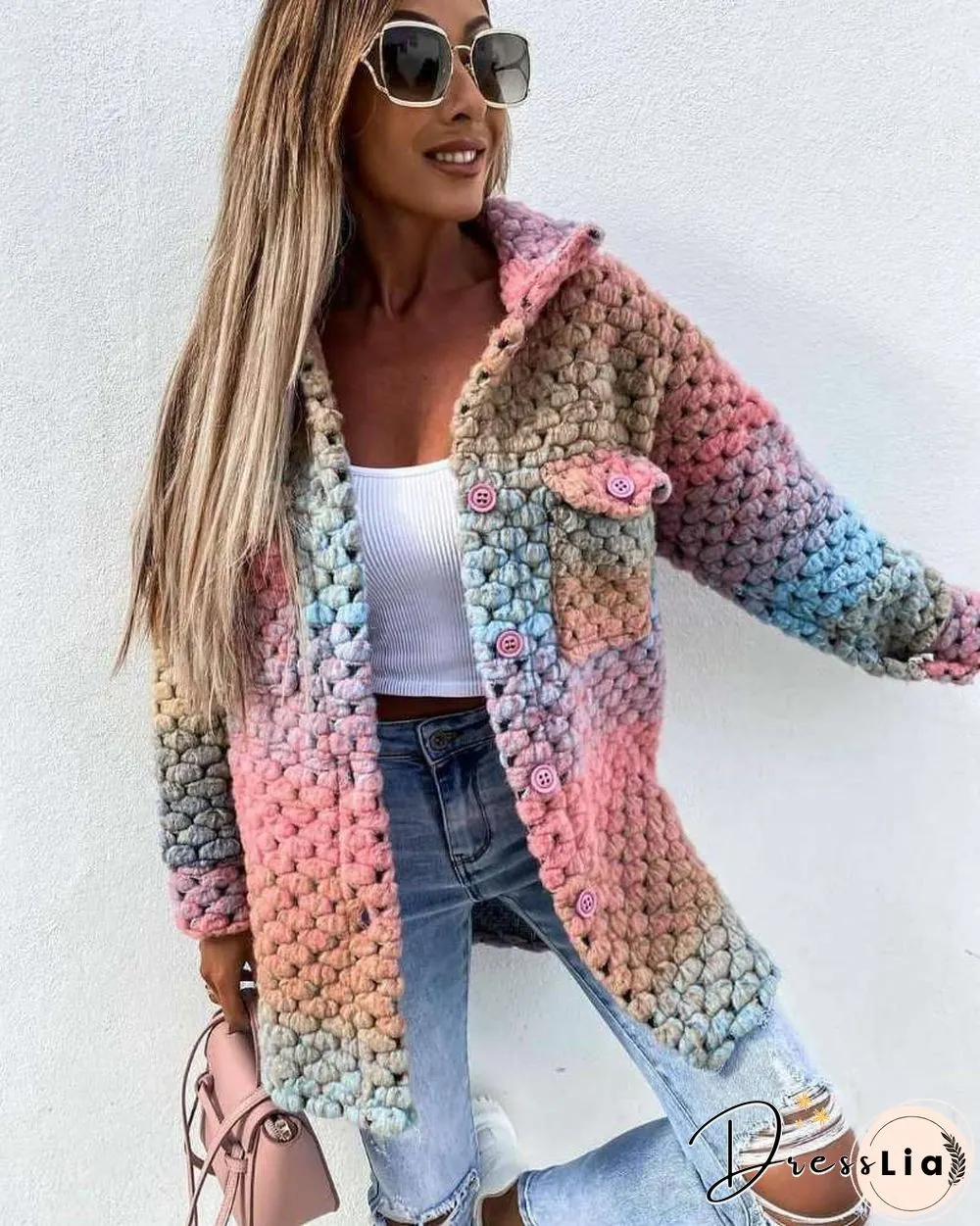 Autumn and winter womens new fashion print ladies woolen coat women coats tweed jacket
