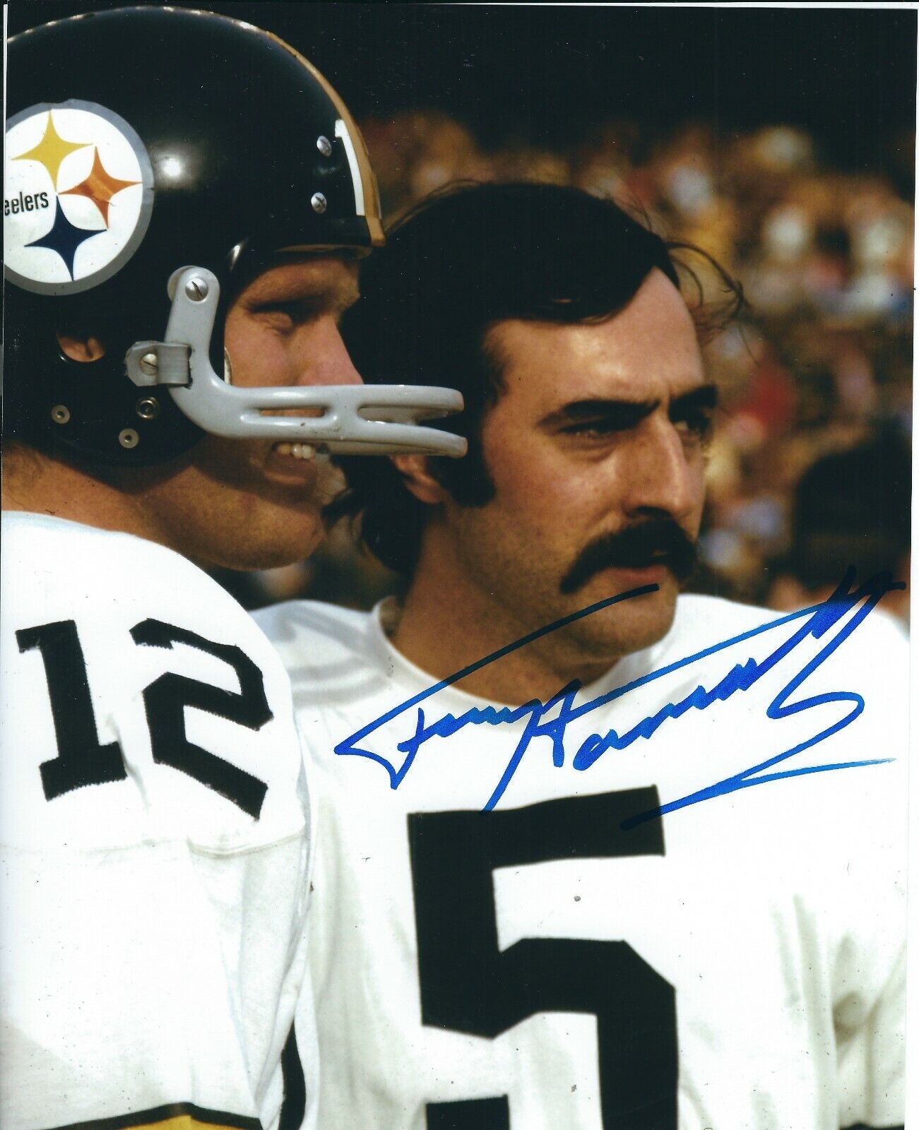 Autographed TERRY HANRATTY Pittsburgh Steelers 8x10 Photo Poster painting w/Show Ticket