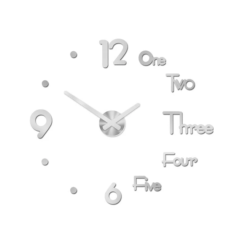 Roman Numerals Wall Clock Acrylic Material Self-adhesive Modern Home Decor 3D DIY Digital Wall Clocks Stickers Living Room