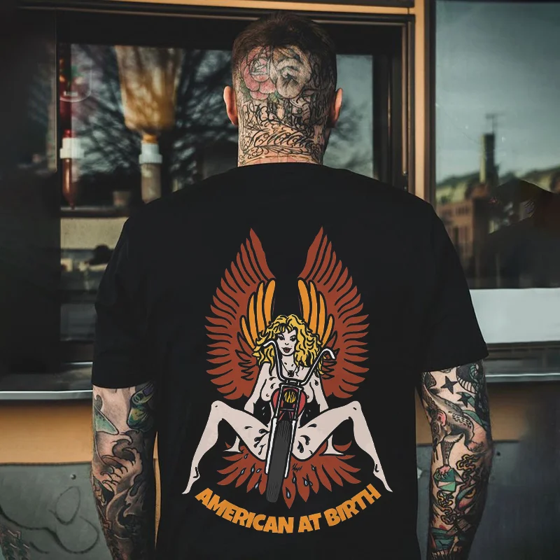 American At Birth Printed Men's T-shirt -  