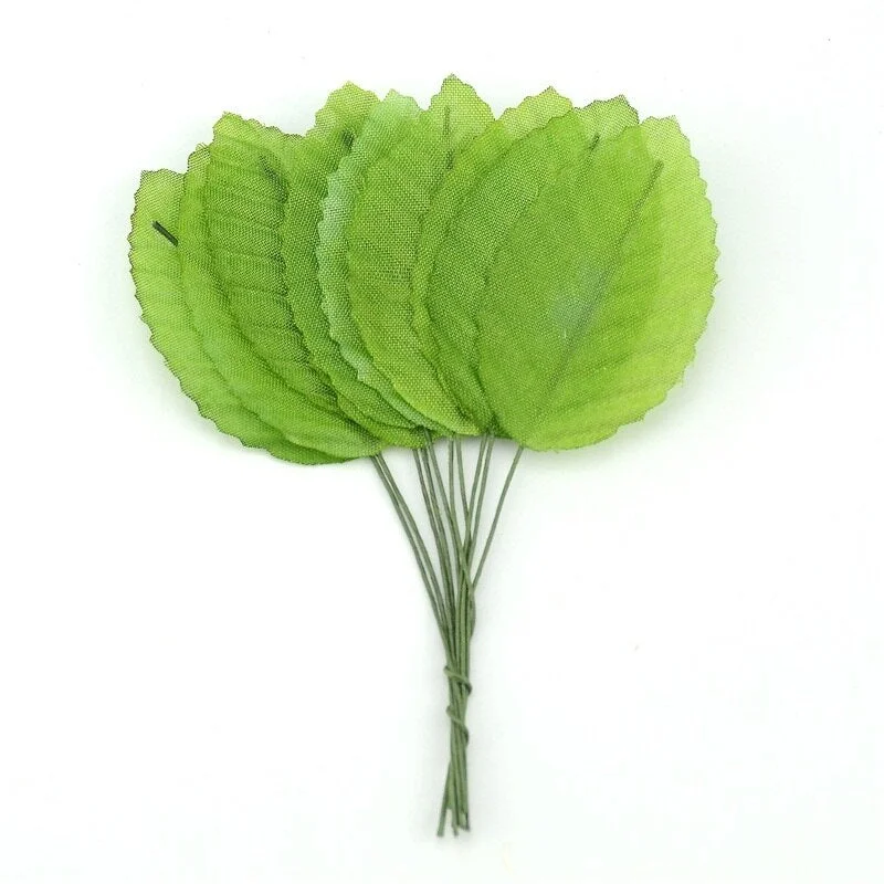 30pcs Silk Leaves Artificial Green Leaves Bouquet Wedding Party Decoration Fake Floral Accessories DIY scrapbooking