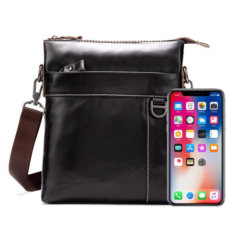 Organizational Layout Grain Textured Style Contrast Stitching Crossbody Sling Bag