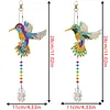 5PCS-2 5D DIY Diamond Painting Wind Chimes Suncatcher Kit Double Sided Diamond Art Kits Suncatcher with Crystal Pendant for Home Wall Window Decor Adults DIY Art Craft