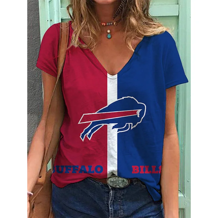 Buffalo Bills  Lightweight Short Sleeve V-Neck T-Shirt