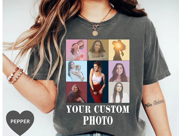 Comfort Colors&reg;Custom Photo Shirt, Custom Your Photos Shirt, Custom  Tour Shirt, Custom Shirt, Your Custom Photo