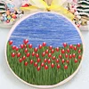 【Limited Stock Sale】Dutch Tulips-DIY Embroidery Kit with Pattern Cotton Threads Needles Hoop 35*35cm/13.78*13.78in tapestrymarket