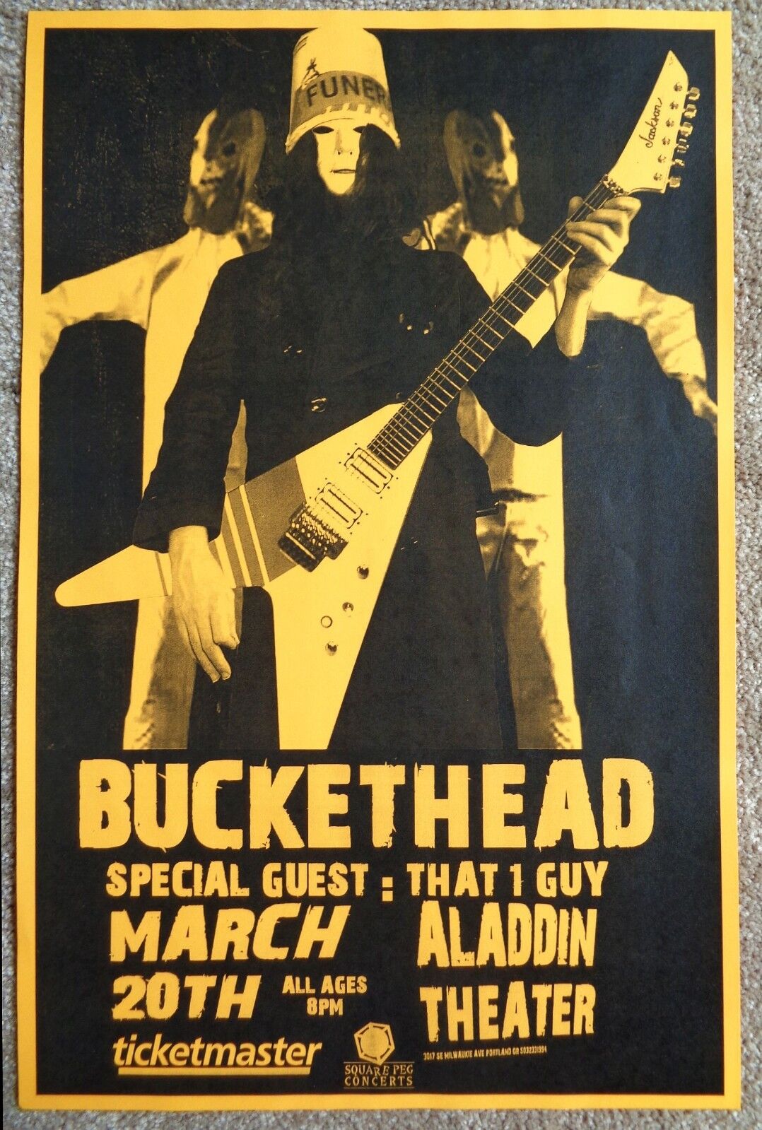 BUCKETHEAD Gig POSTER March 2008 Portland Oregon Concert