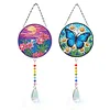 2pcs Butterfly Flower Diamond Painting Double-sided Crystal Window Suncatcher Craft Set Birthday Gifts Home Garden Decor Hanging Kit