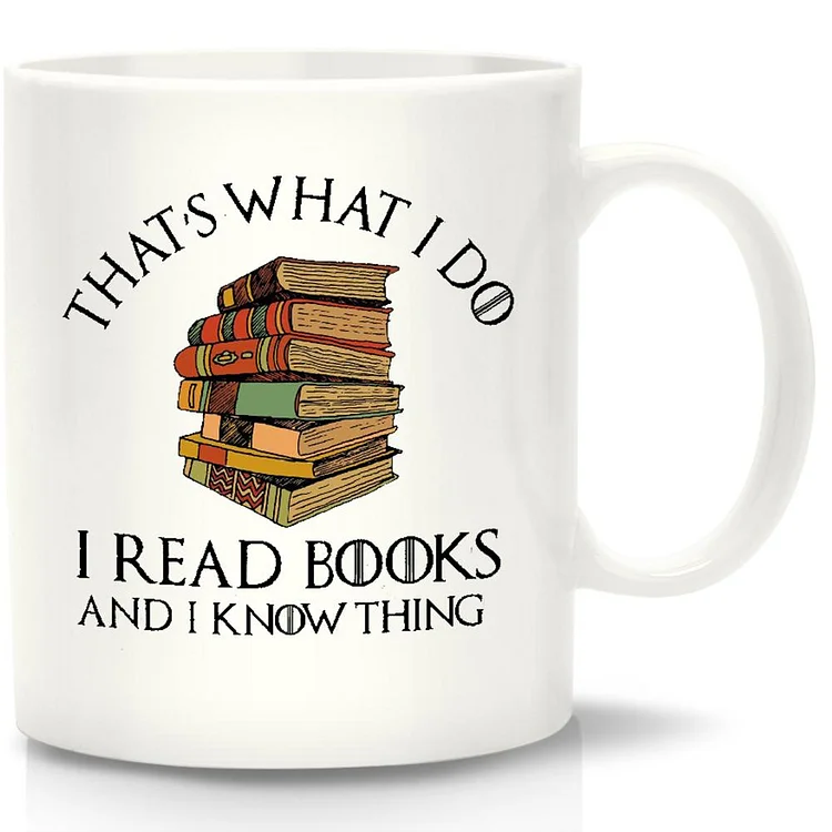 That's What I Do I Read Books White Mug-Annaletters