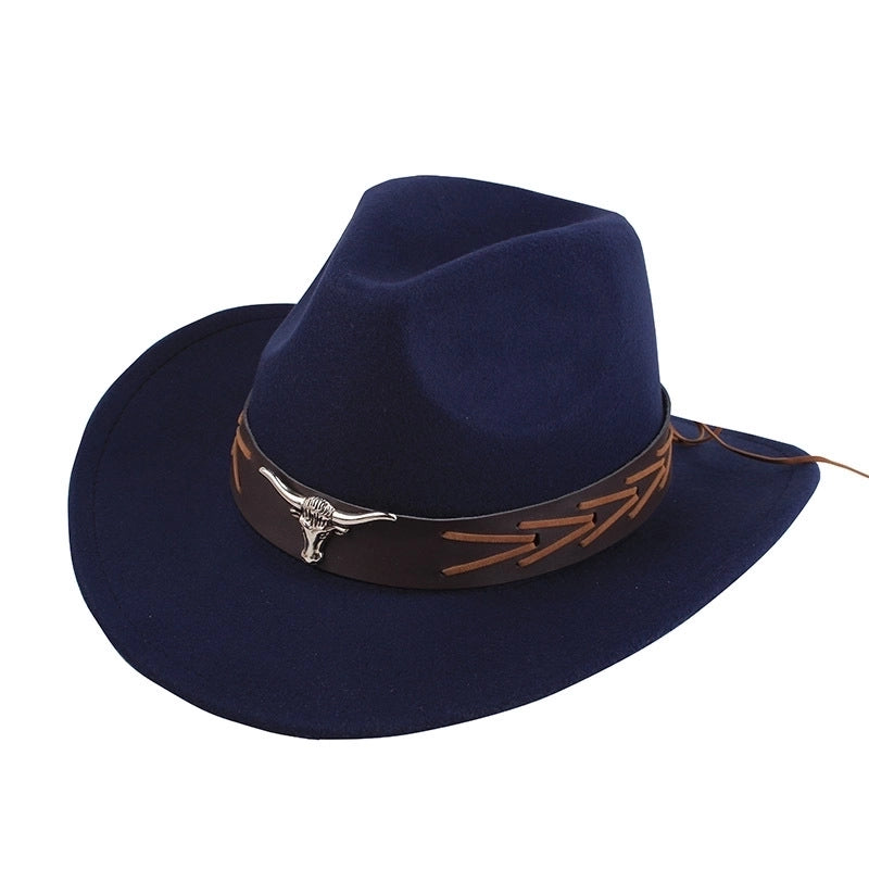 Spring And Summer Style Woolen Cloth Cowboy Hat Men And Women Couples Ethnic Style Roll-up Hat Sunshade Hat Jazz Hat