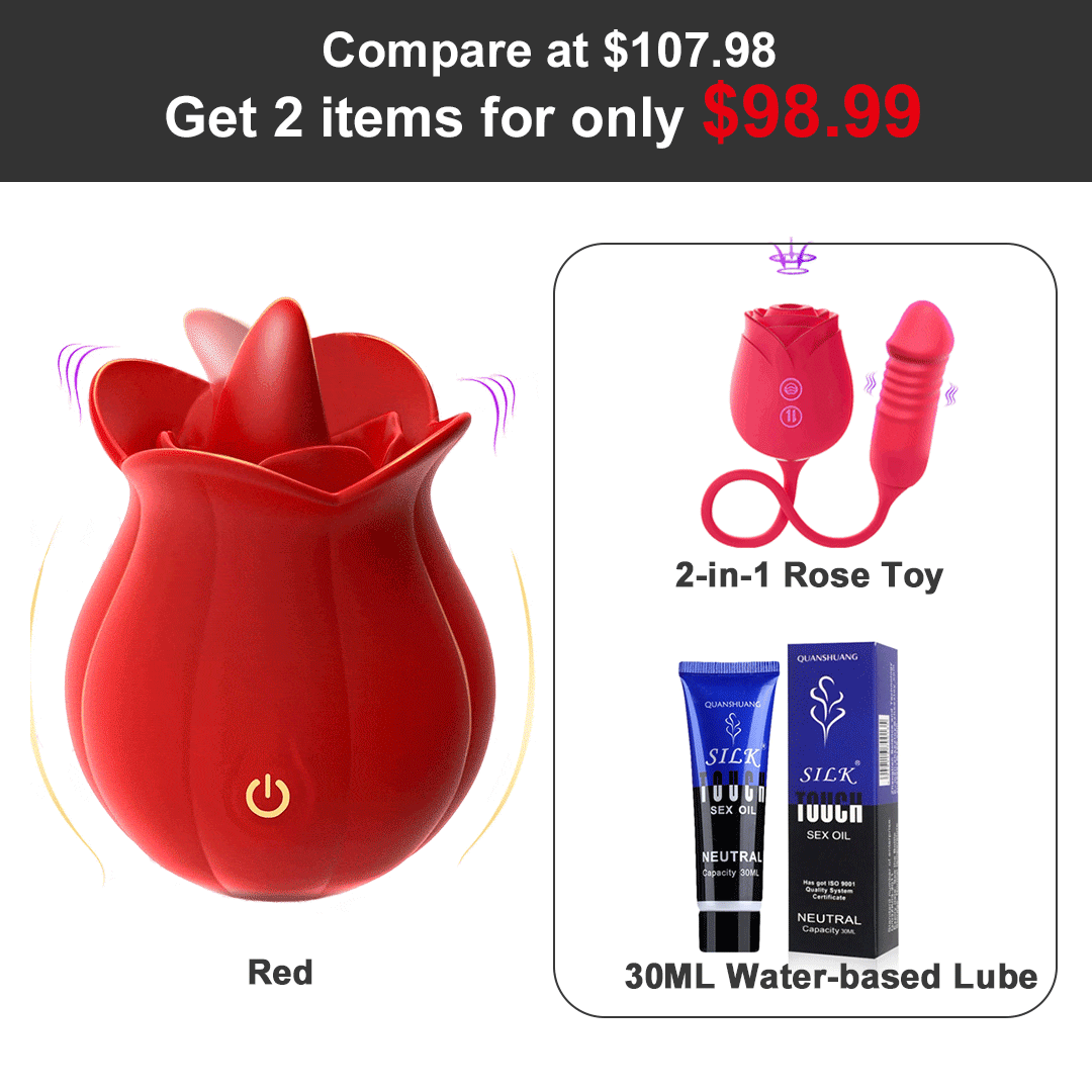 10 Speeds Rose Vibrator With Tongue