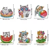 (US Only)6Pcs Diamond Painting Refrigerator Magnets Diamond Art Kits for Adults (Cat)